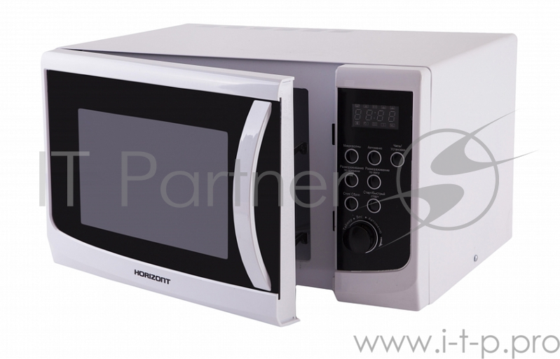 Микроволновая печь Horizont 23MW800-1379CAW белый, 23 л, 800 Вт, переключатели -поворотный механизм/кнопки