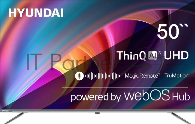 Телевизор Hyundai 50" H-LED50BU7100 серый LED UHD 60Hz WebOS 1.5GB/8GB