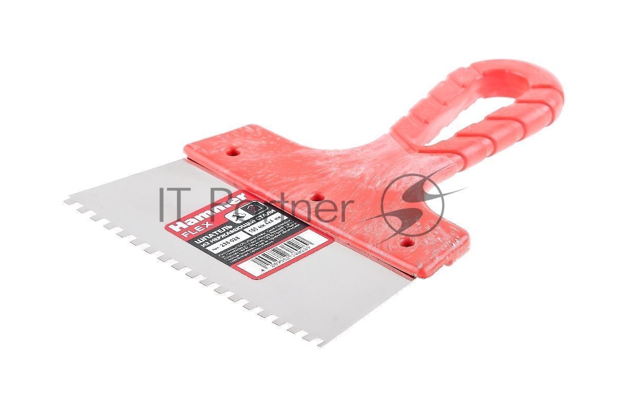 Шпатель зубчатый Hammer Flex 238-028 нерж. сталь 150 мм, 4*4 мм