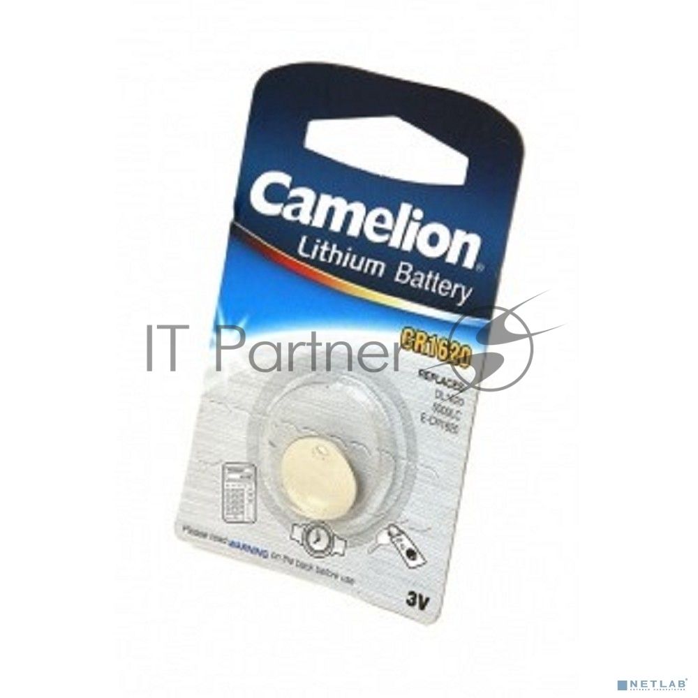 Батарейка литиевая Camelion CR1620 BL-1 (CR1620-BP1, 3V)