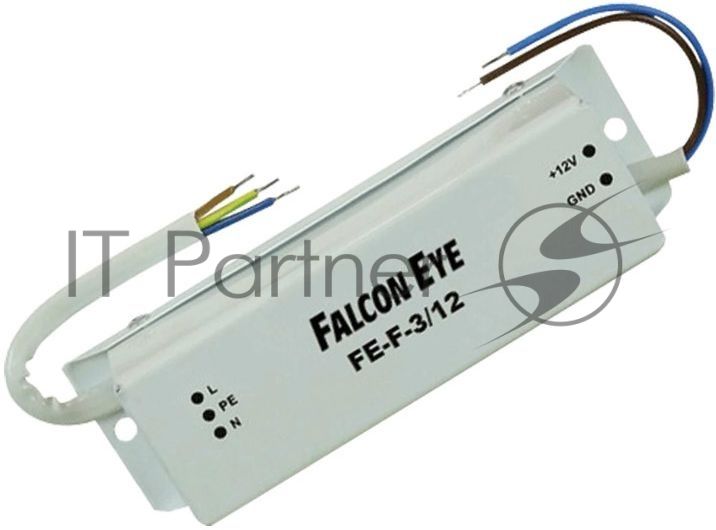 Блок питания уличный Falcon Eye 12В, 3A (макс 3.5А), защита от КЗ, степень защиты IP67. FE-F-3/12