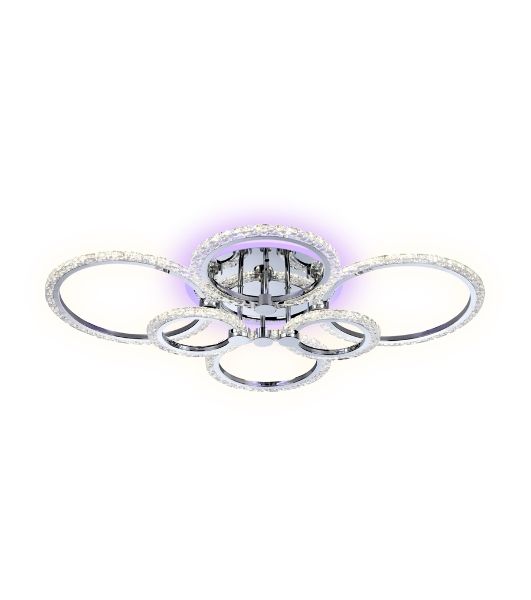 Потолочный светодиодный светильник FA413/4+2 CH хром 132W 840*600*120 (ПДУ РАДИО 2.4G)
