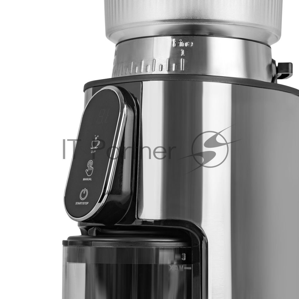 Кофемолка Endever COSTA-1067, 160 Вт, цвет стальной/черный, тип: жерновая, объем контейнера для кофе 250 г,32 степени помола