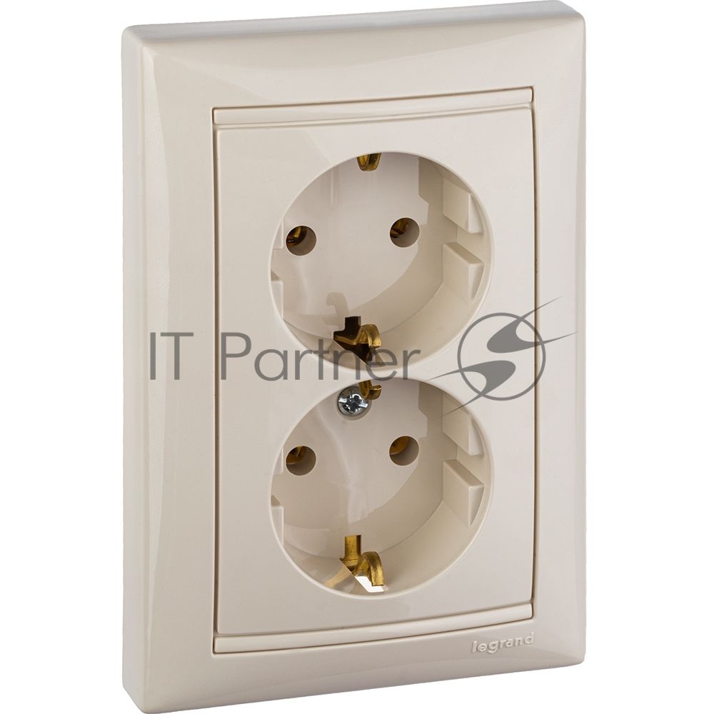 Legrand Legrand 774370 Розетка двойная (моноблок) Valena с заземлением (слоновая кость)