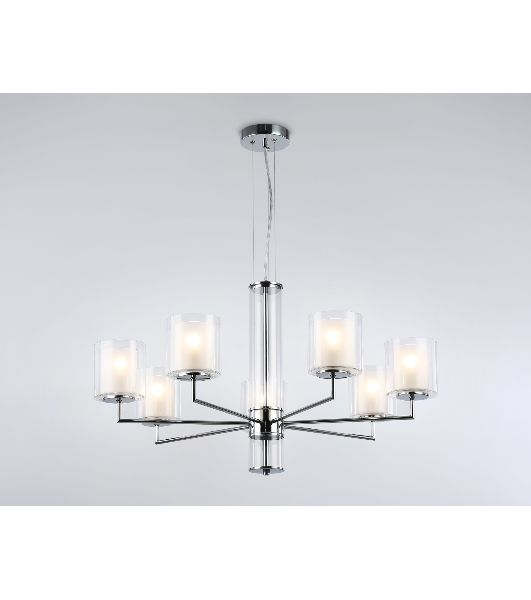 Люстра Ambrella light LH56003/7 СH/FR хром/белый матовый E14*7 max 40W D790*1260