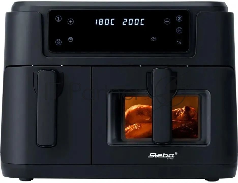 Аэрофритюрница Steba HF 9501 DUO черный, 2400 Вт, 9,5 л, сенсор, 10 программ