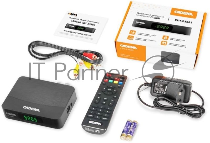 Приставка для цифрового ТВ Cadena CDT-2388S черный, DVB-T2, DVB-T, HDMI, USB 2.0