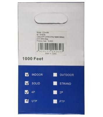 Кабель сетевой Ningbo UTP 4 пары cat5E solid 0.5мм CCA molded 305м серый