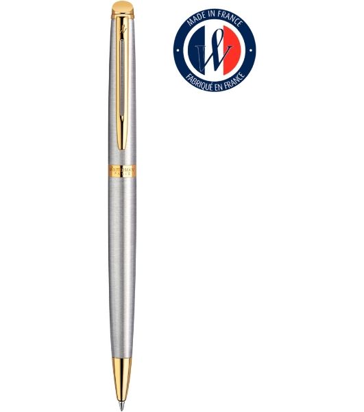 Ручка шариковая Waterman Hemisphere (CWS0920370) Steel GT M, синие чернила, подарочная коробка