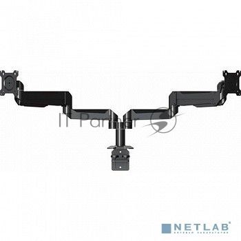 Настольное крепление Wize DSA22P для двух дисплеев 10"- 32", VESA 75x75, 100x100 мм, нагрузка на один дисплей 11 кг, наклон +15°/-5°, поворот 90/30°,черный