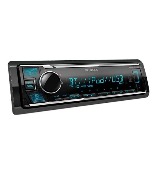 Автомагнитола Kenwood KMM-BT408, 1 DIN, Bluetooth, USB Type-A, AUX, съёмная панель