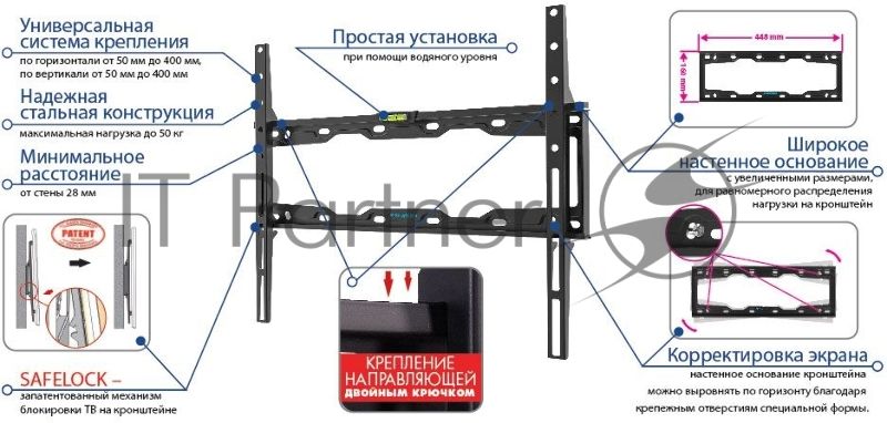 Кронштейн для LED/LCD телевизоров Kromax ELEMENT-3 черный