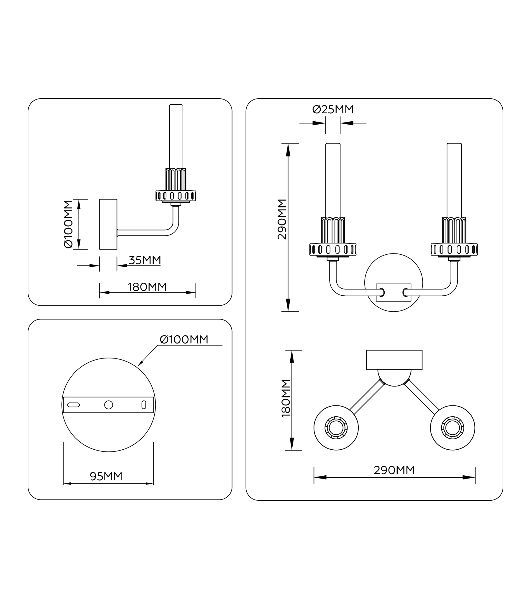 Светильник Ambrella light LH53130/2 GD/WH/GB золото/белый/серо-синий 4W 3000K 290*180*290