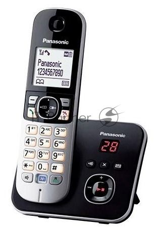 Телефон беспроводной (DECT) Panasonic KX-TG6821RUB черный, автоответчик,определитель номера,телефонный справочник 120 зап.