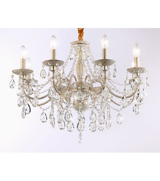 Светильник Ambrella light TR4945/8 WH/GD/CL белый/золото/прозрачный E14/8 max 40W D715*555
