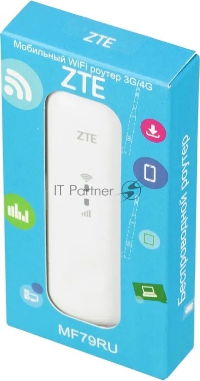 Модем 2G/3G/4G ZTE MF79RU USB Wi-Fi Firewall внешний белый