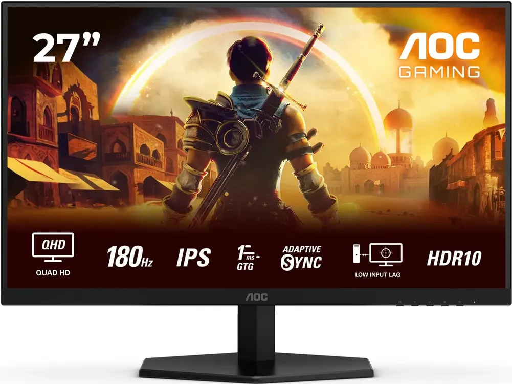Монитор 27" AOC Q27G42XE IPS 2560x1440, 180 Гц, 1 мс, 16:9, 300 кд/м², 2xHDMI, DisplayPort, встроенные динамики, черный