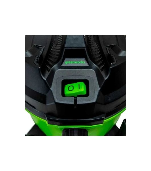 Строительный пылесос GreenWorks G120WDV (4701207) зеленый, 1300 Вт, уборка сухая/влажная, пылесборник контейнер, 34 л