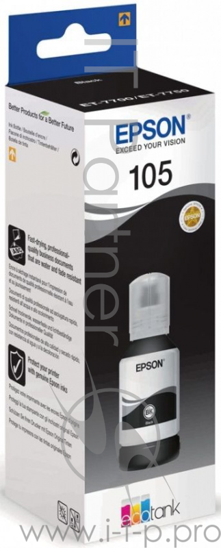 Чернила Epson 105BK C13T00Q140 черный (8000 стр.) (140мл) для Epson L7160/7180