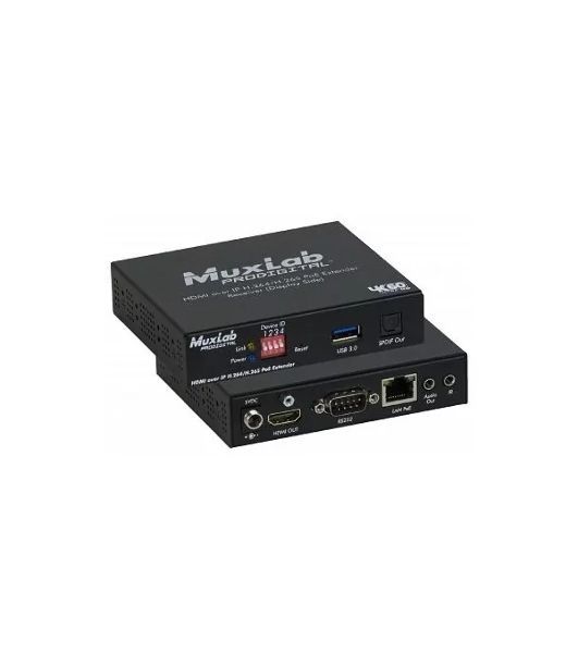Передатчик-энкодер MuxLab 500762-TX HDMI и Audio over IP, сжатие H.264/H.265, с PoE