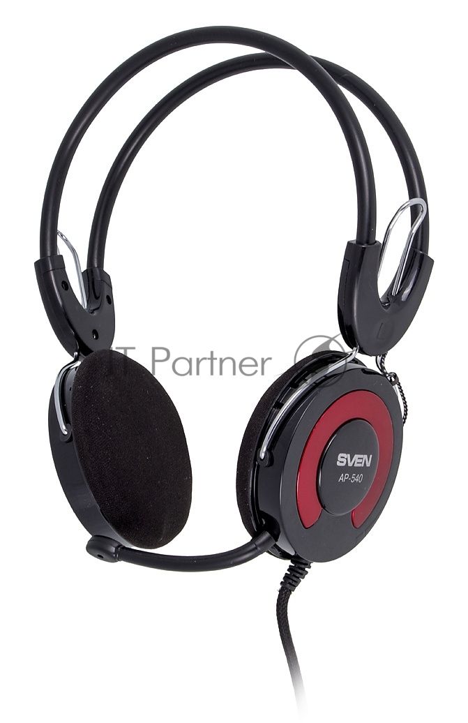 Гарнитура SVEN AP-540 с регулятором громкости черный/красный