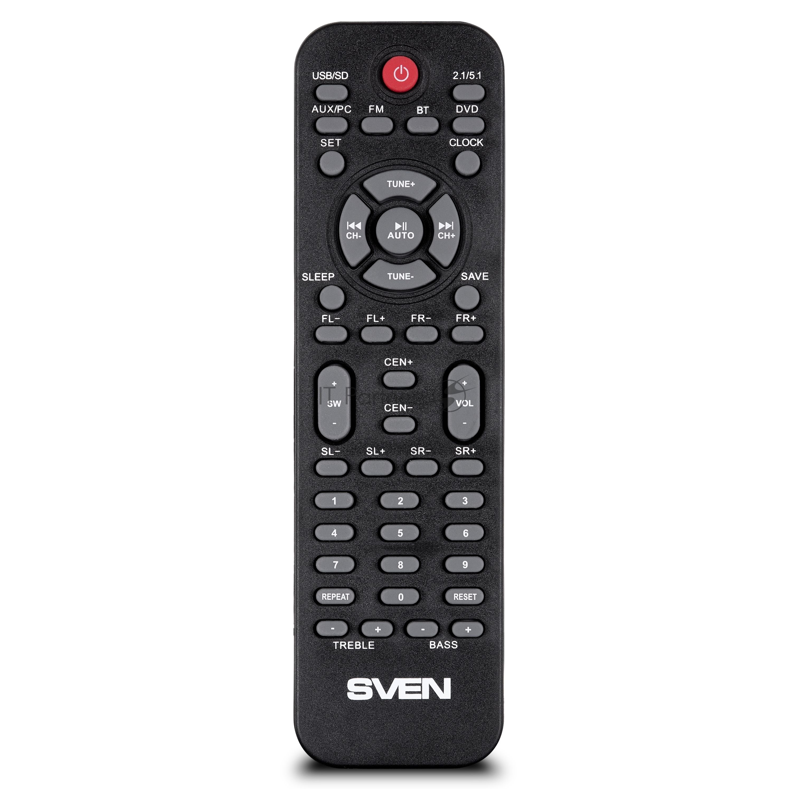 Компьютерная акустика SVEN АС HT-201, черный (80 Вт, Bluetooth, пульт, дисплей, FM, USB, SD)