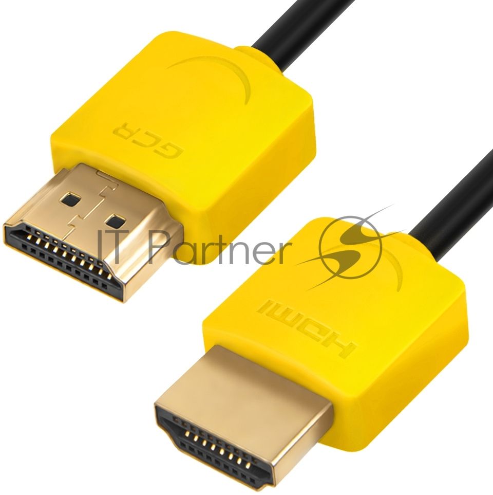 Кабель Greenconnect  SLIM 2.0m HDMI 2.0, желтые коннекторы Slim, OD3.8mm, HDR 4:2:2, Ultra HD, 4K 60 fps 60Hz, 3D, AUDIO, 18.0 Гбит/с, 32/32 AWG, GCR-51576 Кабель Greenconnect  SLIM 2.0m HDMI 2.0, желтые коннекторы Slim, OD3.8mm, HDR 4:2:2, Ultra HD, 4K 6
