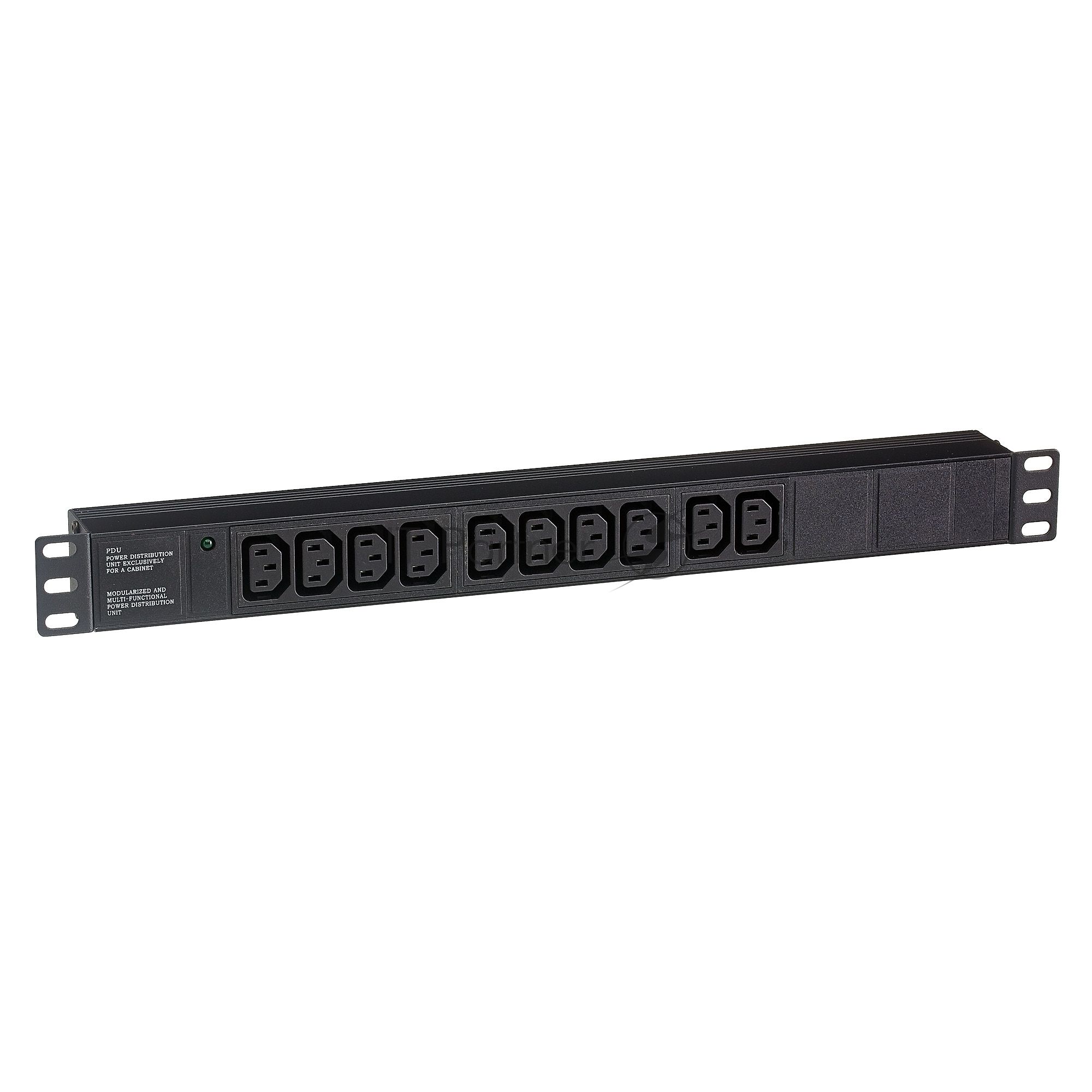 Блок розеток горизонтальный ExeGate ServerPro PDU-19H003 Al-10C13-C14, 19", 1U, Алюминий, 10 IEC 320 C13, С14, черный