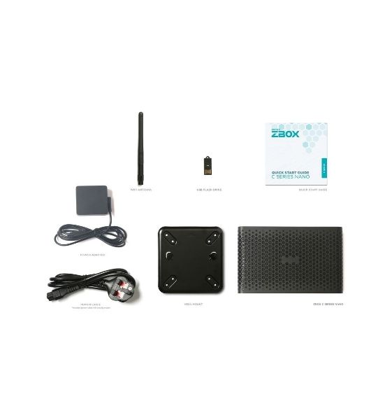 Платформа системного блока с ЦПУ Zotac ZOTAC ZBOX NANO, SFF, FANLESS, i7-1355U, 2 DDR5 SO-DIMM, M.2 SSD, 2.5"; SATAIII BAY, 2 GLAN, WIFI, BT, USBDRV, DP/HDMI, EU+UK PLUG
