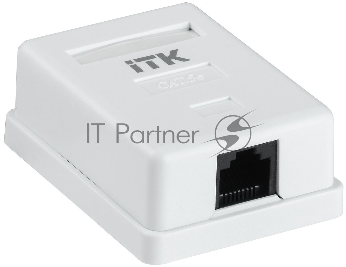 Настенная информационная розетка RJ45 8P8C, кат.5Е, UTP, 1-порт, белая