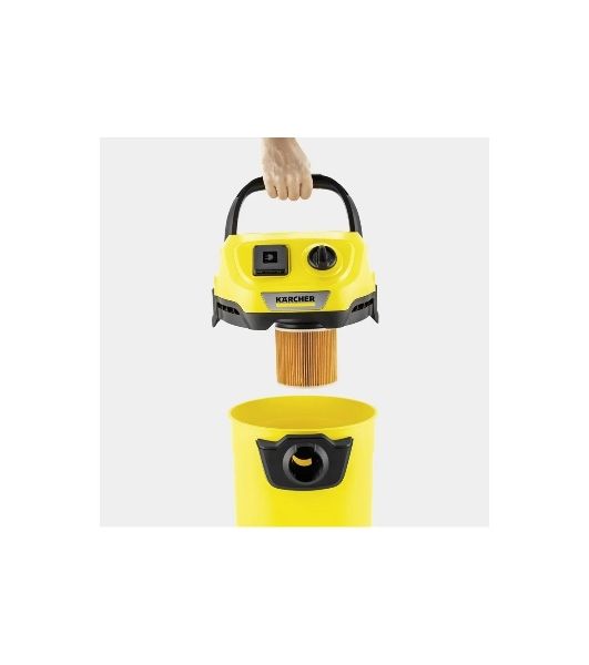 Строительный пылесос Karcher WD 3 P V-17/4/20 Workshop желтый, 1000 Вт, уборка сухая/сбор воды/выдув, пылесборник мешок/контейнер, 17 л