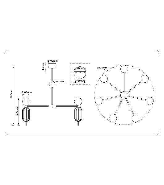 Светильник Ambrella light LH53106/7 BS/GR/FR латунь/серый/белый матовый G9*7 max 28W D800*800