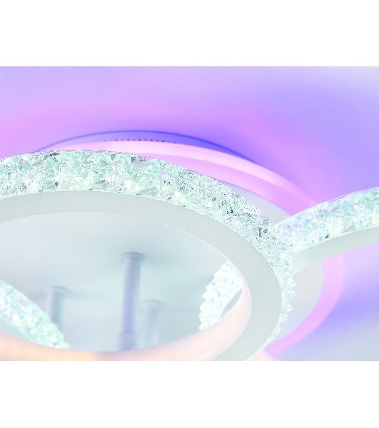 Потолочный светодиодный светильник FA9524/2+2 WH белый 92W 6400K/3000K+RGB 560*370*110 (ПДУ РАДИО 2.4G)
