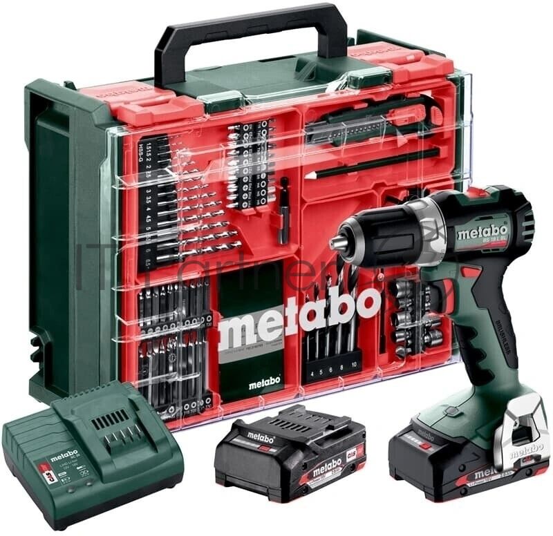 Дрель-шуруповерт Metabo BS 18 L BL Set, 18 В, 2 Ач, 65 Нм, щеточный
