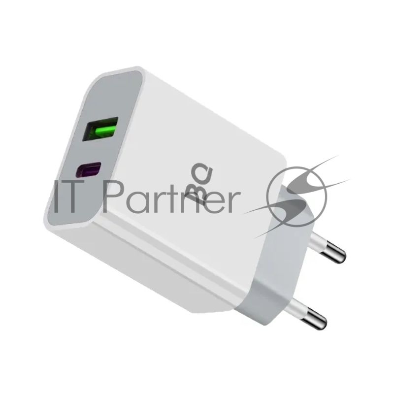 Сетевое зарядное устройство BQ Charger 20W2A01 (2 ports Type-C + USB, PD+QC3.0, 20W) белый