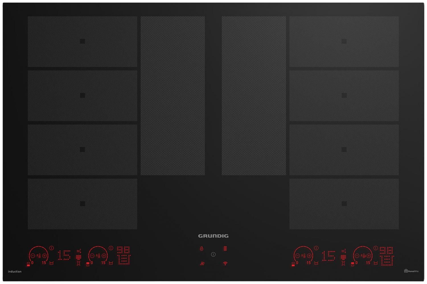 Индукционная варочная поверхность Grundig GIEI 838980 INH, 10 конфорок, стеклокерамика, 7400 Вт