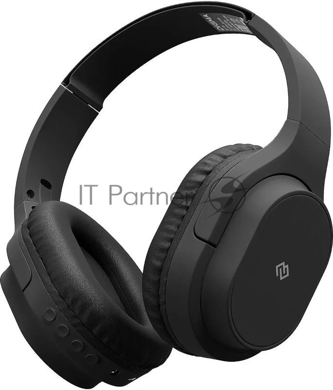 Беспроводные/проводные наушники Digma BT-18 черный, накладные, Bluetooth + проводной, складная конструкция, до 10 ч
