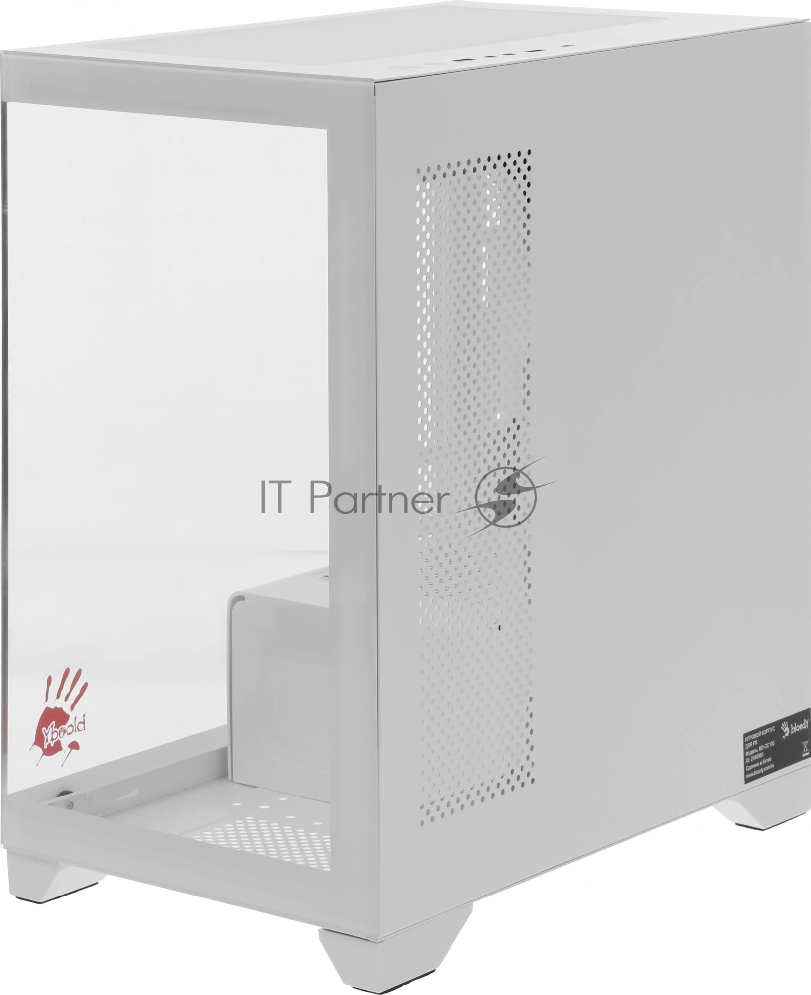 Компьютерный корпус Bloody BD-CC103 белый без БП mATX 7x120мм 1xUSB 2.0 1xUSB 3.0 audio bott PSU