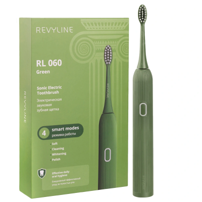 Электрическая звуковая зубная щетка Revyline RL 060, цвет зелёный