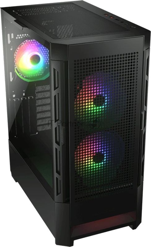Компьютерный корпус Cougar Airface RGB Black, 2х140мм + 1x120mm ARGB Fan, ARGB Fan Hub, без БП, черный, ATX