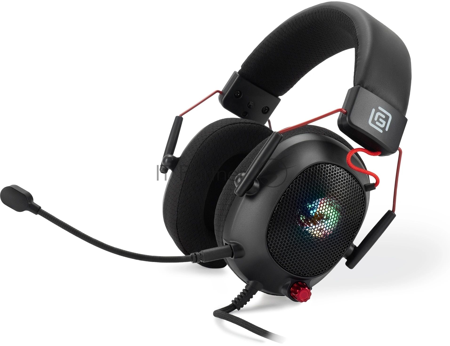 Гарнитура Oklick HS-L305G чёрный, проводная, USB, подсветка