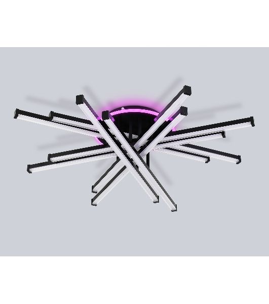Потолочный светодиодный светильник Ambrella light FL6276 BK 119W черный 3000K-6400K+RGB 800*800*165 (ПДУ ИК)