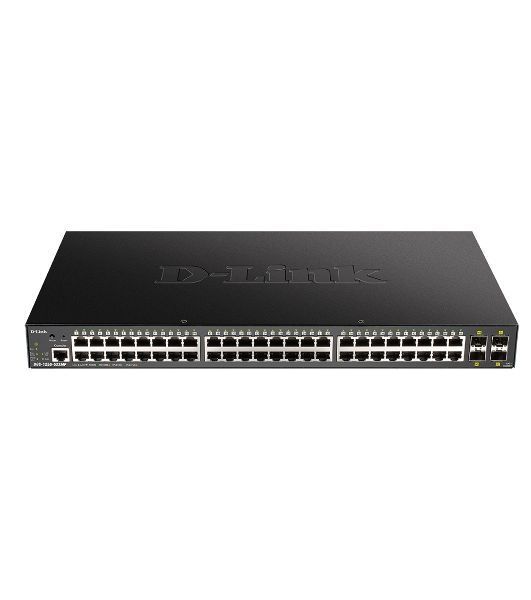 Коммутатор D-Link DGS-1250-52XMP/RU/A1A, 48×1 Гбит/с + 4×10 Гбит/с SFP+, управляемый