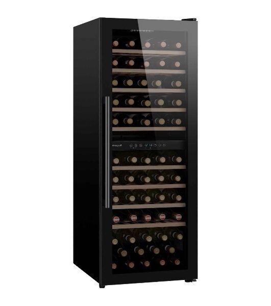 Винный холодильник Weissgauff WWC-77 DB DualZone черный, 2 отсека, 77 бут., класс G