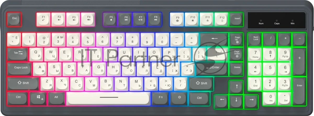 Клавиатура Oklick 731G проводная, USB Type-A, серый/белый