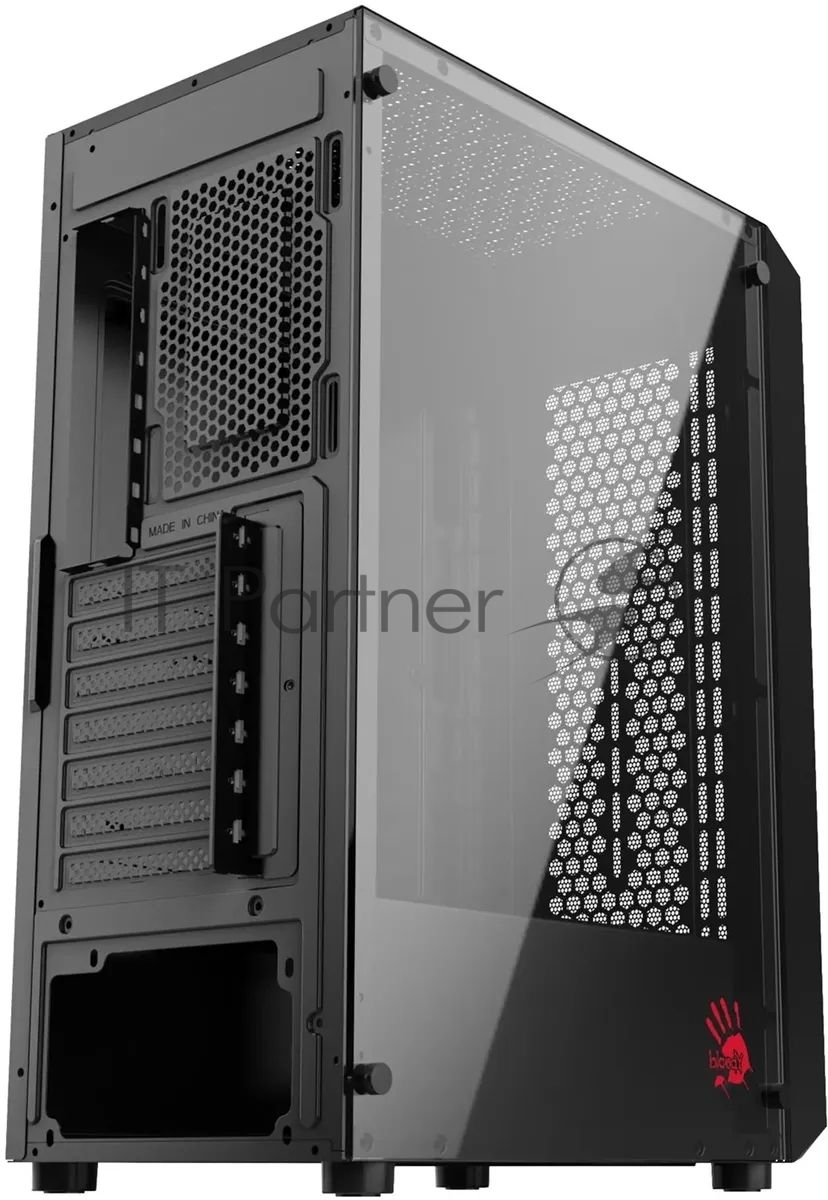 Компьютерный корпус Bloody BD-CC114 черный без БП ATX 8x120мм 1xUSB 2.0 1xUSB 3.0 audio bott PSU