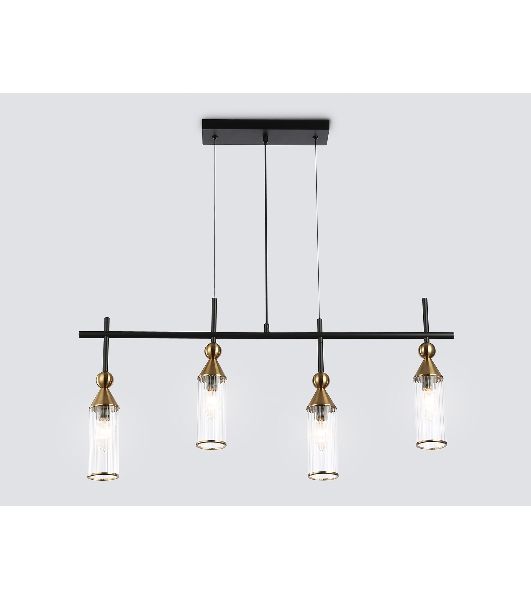 Светильник Ambrella light LH55254/4 BK/BS/CL черный/латунь/прозрачный E14*4 max 40W 845*65*1150