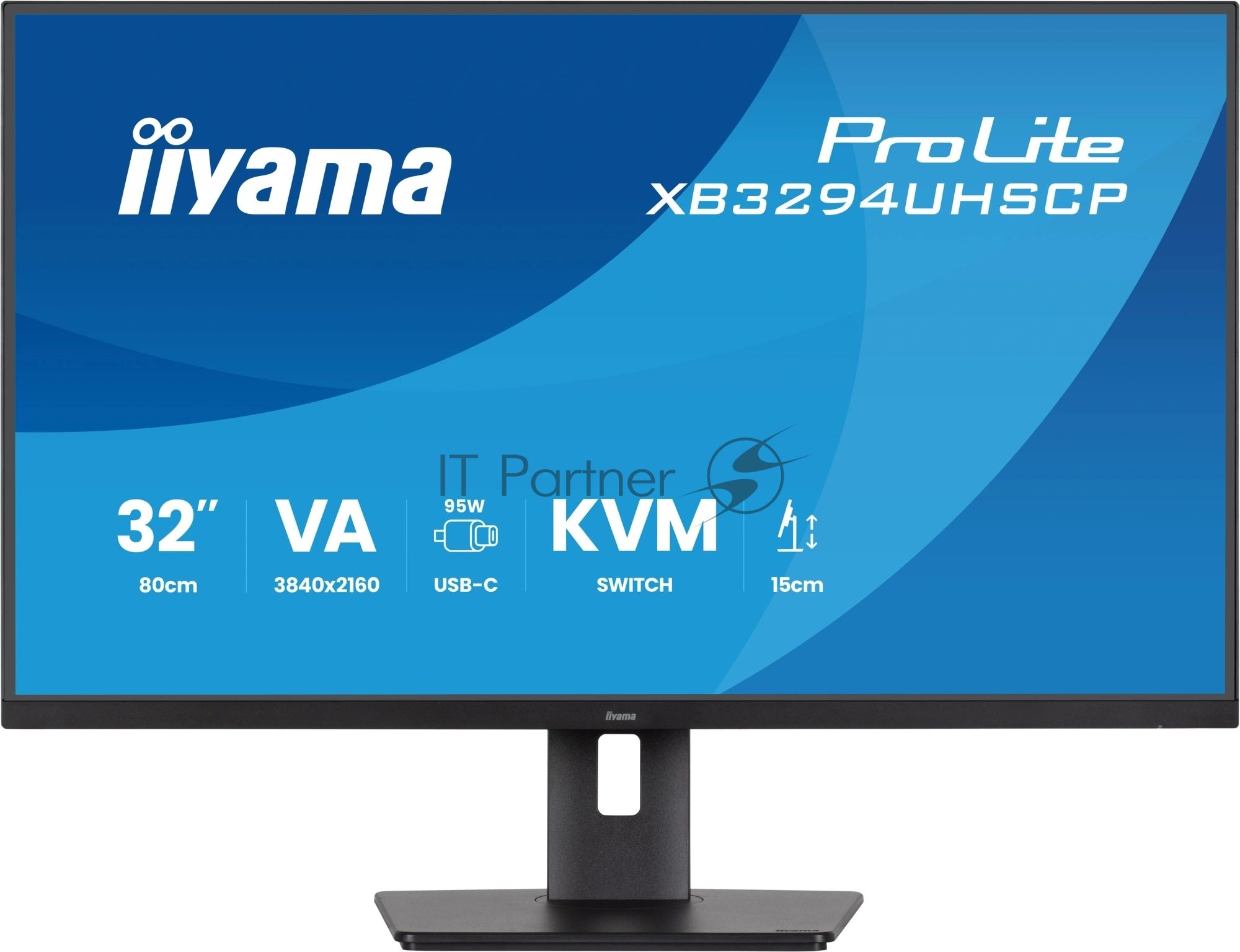 Монитор Iiyama 32" ProLite XB3294UHSCP-B1 черный VA LED 2ms 21:9 HDMI M/M матовая HAS 400cd 178гр/178гр 3440x2160 75Hz DP 4K USB 9.7кг