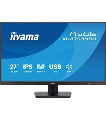 Монитор 27" Iiyama ProLite XU2793HSU-B7 IPS 1920x1080, 100 Гц, 1 мс, 16:9, 300 кд/м², HDMI 2.0, DP 1.2, 3.5 Jack, USB Hub (2x USB 2.0), динамики (2x2 Вт), Adaptive-Sync, черный