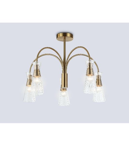 Люстра Ambrella light LH55701/5 BS/CL латунь/прозрачный E14*5 max 40W D600*440